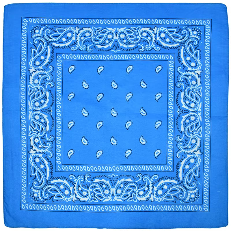 2024 Fashion Hip Hop Bandana Square Scarf 54Cm*54Cm Black Red Headband Printed for Women/Men/Boys/Girls