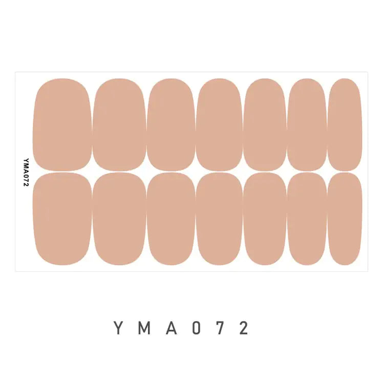 Solid Color Waterproof Nail Stickers - Simple Design
