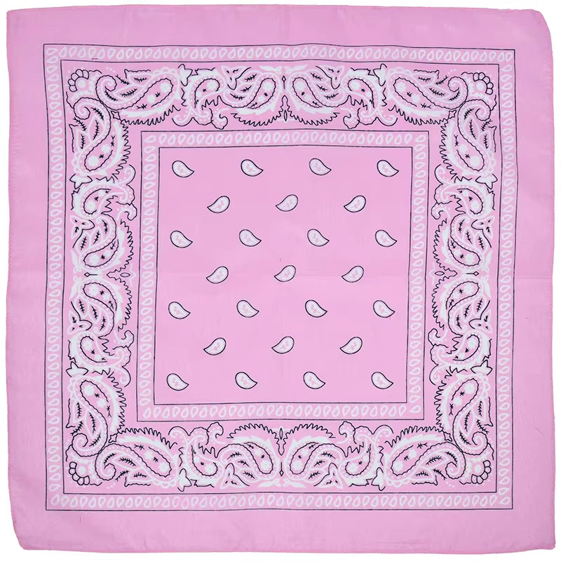 2024 Fashion Hip Hop Bandana Square Scarf 54Cm*54Cm Black Red Headband Printed for Women/Men/Boys/Girls