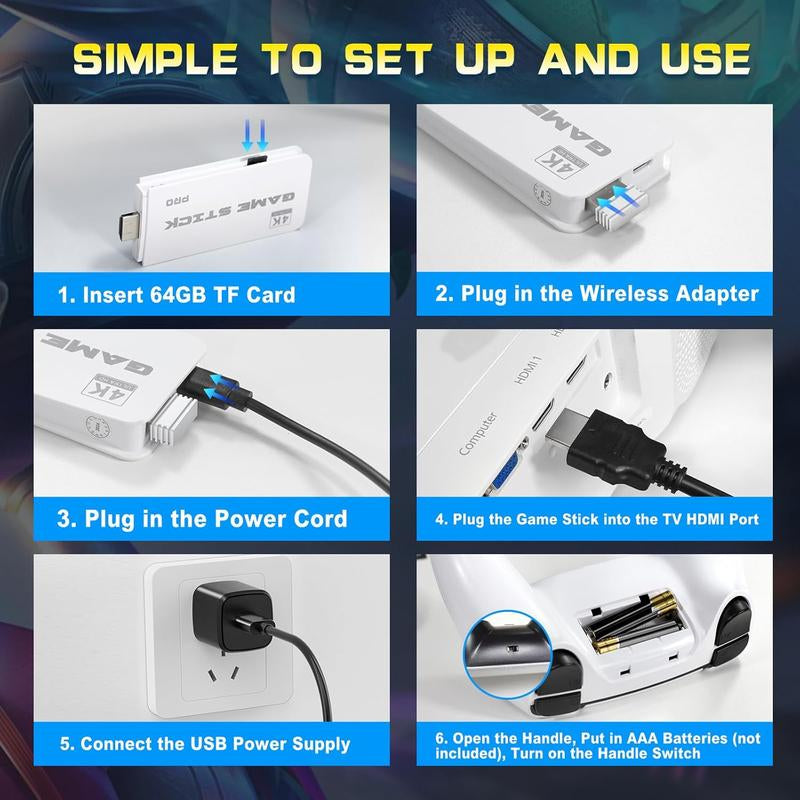 2025 New Upgraded Retrogame Console with 20,000+ Games,4K Hdml Output, Wireless Controller, Game Emulator, Arcade Communication Stick