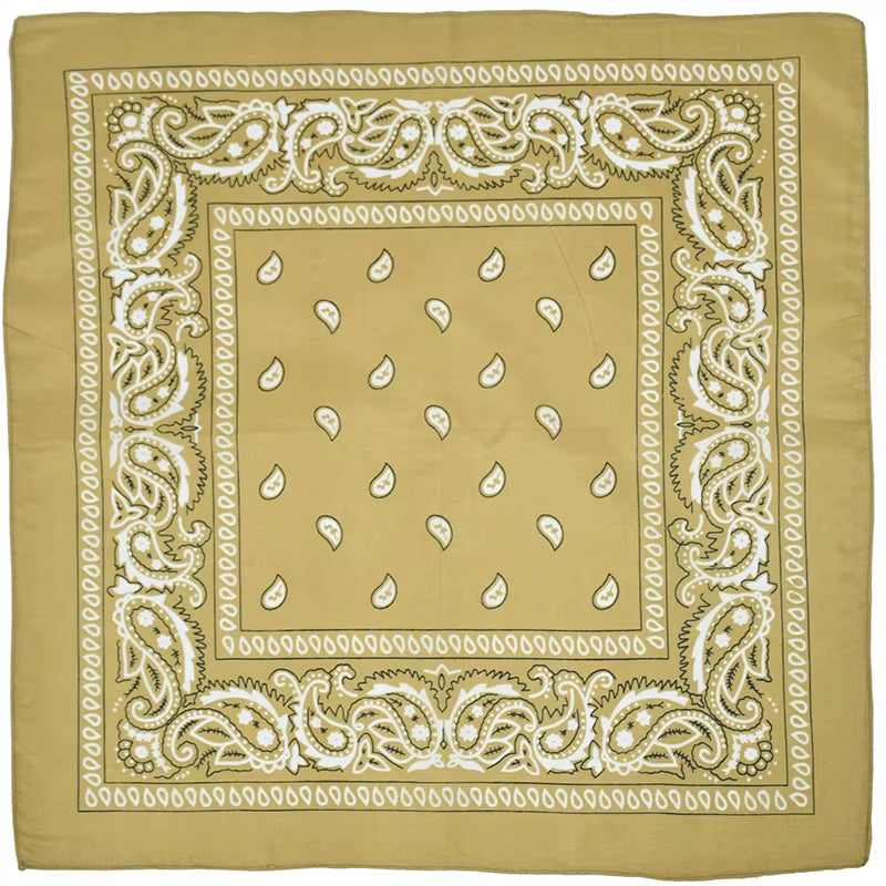 2024 Fashion Hip Hop Bandana Square Scarf 54Cm*54Cm Black Red Headband Printed for Women/Men/Boys/Girls