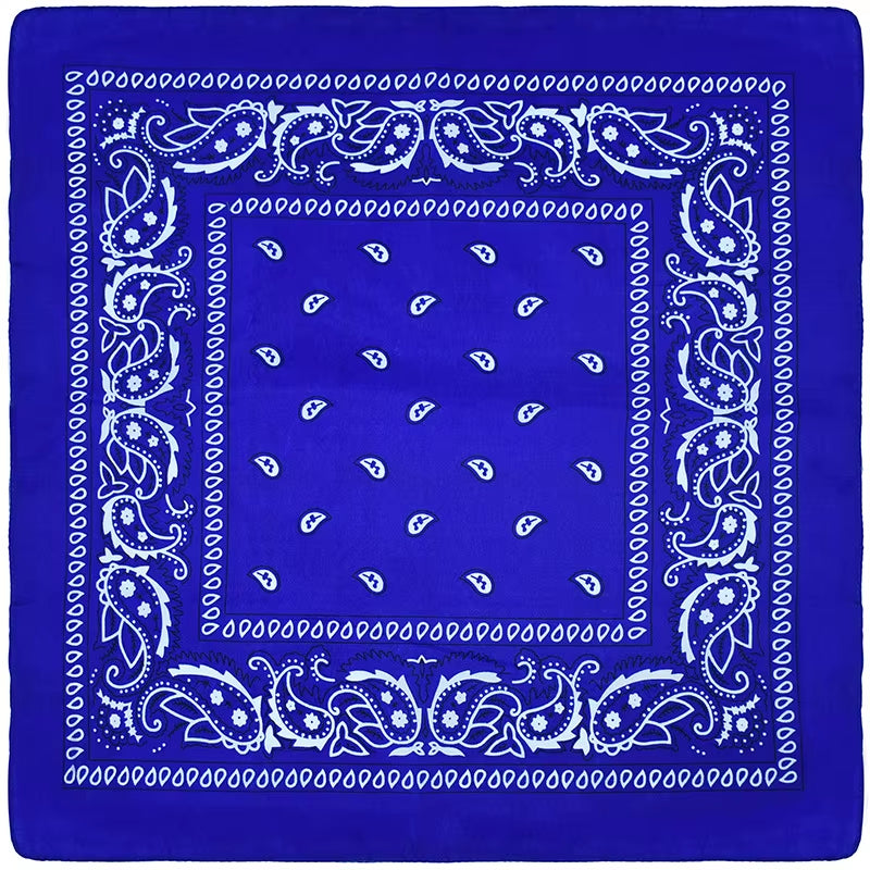 2024 Fashion Hip Hop Bandana Square Scarf 54Cm*54Cm Black Red Headband Printed for Women/Men/Boys/Girls