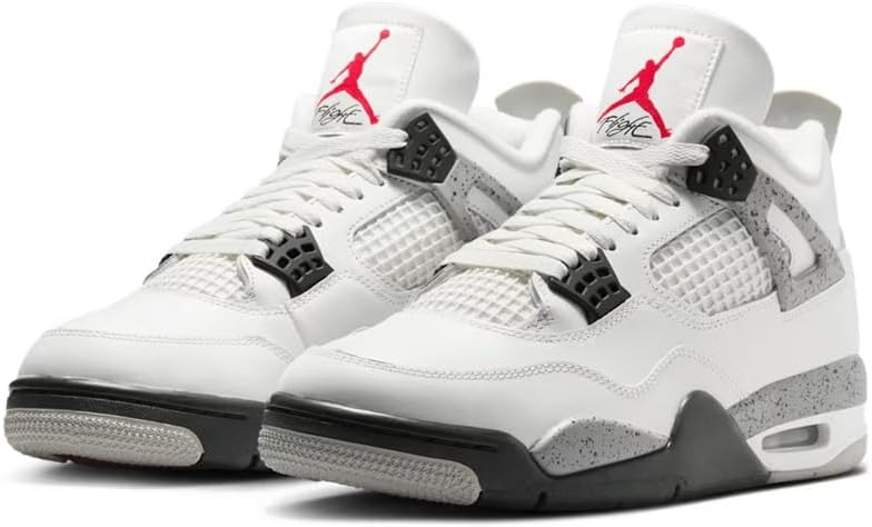 Nike Mens Air Jordan 4 Retro Running, SUMMIT WHITE/FIRE RED-CEMENT GREY-BLACK, 8 UK (9 US)