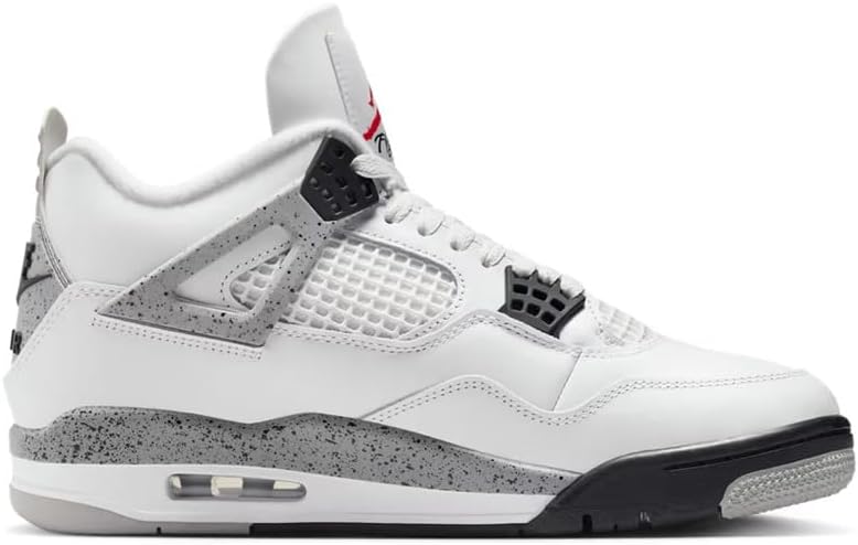 Nike Mens Air Jordan 4 Retro Running, SUMMIT WHITE/FIRE RED-CEMENT GREY-BLACK, 8 UK (9 US)