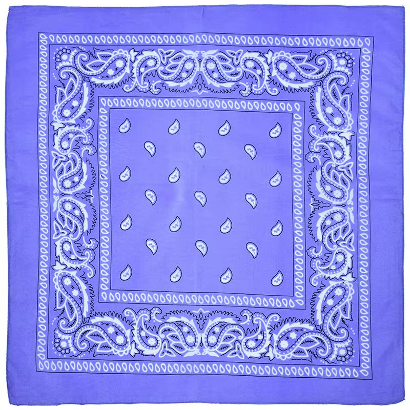 2024 Fashion Hip Hop Bandana Square Scarf 54Cm*54Cm Black Red Headband Printed for Women/Men/Boys/Girls