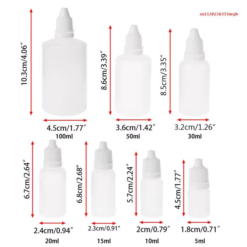 5-100Ml Empty Plastic Squeezable Dropper Bottles Eye Liquid Dropper Container Drop Shipping