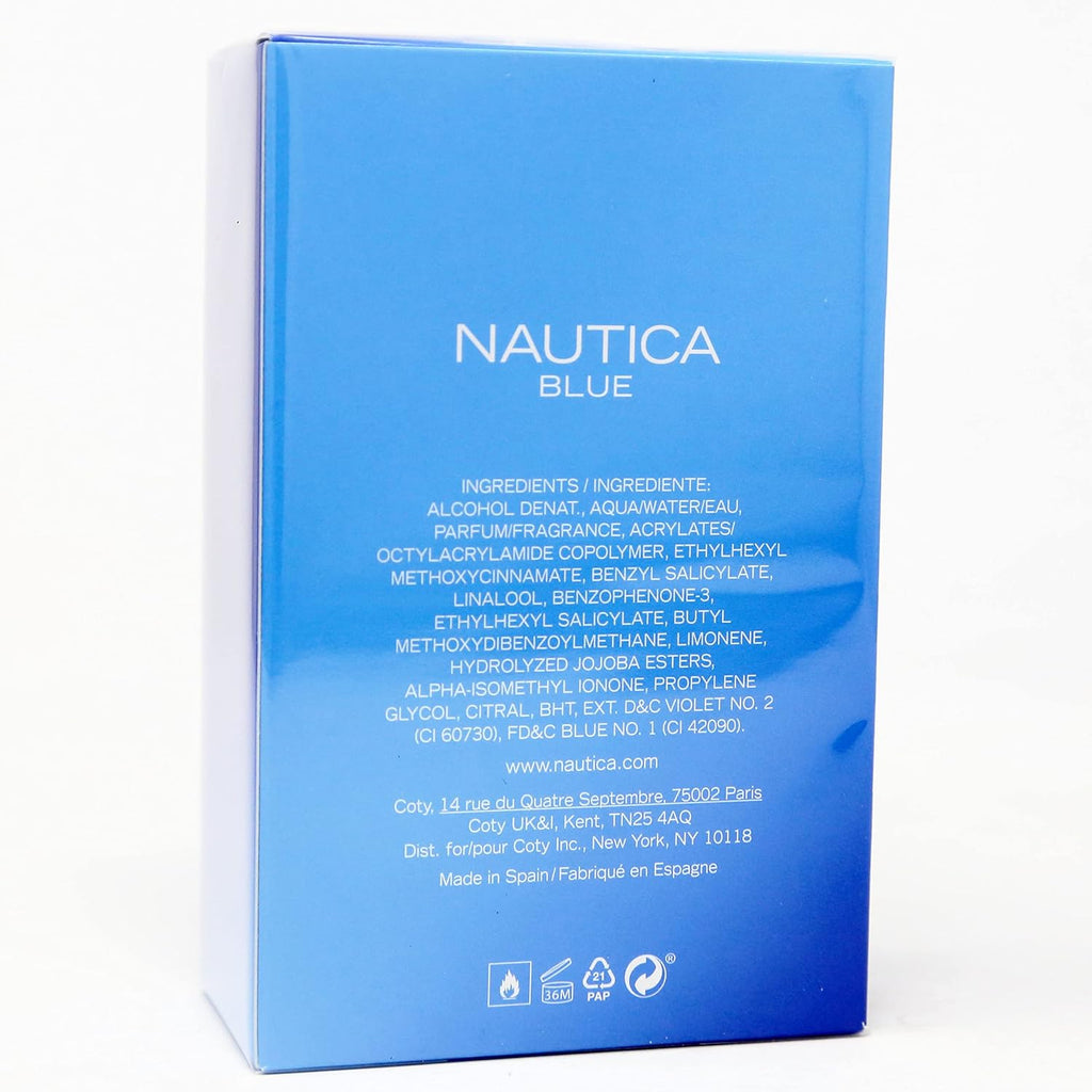 Nautica Blue Eau De Toilette 3.4 Oz - 100ml Spray