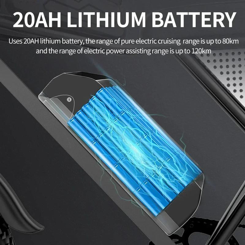 Electric Bike Ridstarq20 2000W Dual Motor 52V 40AH Dual Battery Adult E-Bike 20 Inch Tire for Mountain Off-Road Electric Bicycle