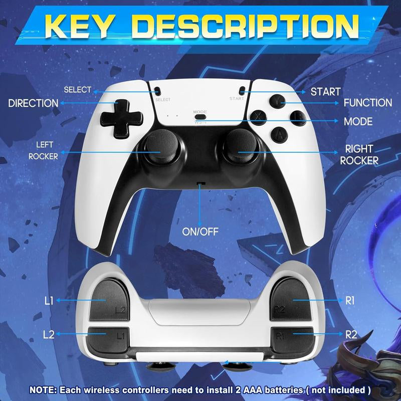 2025 New Upgraded Retrogame Console with 20,000+ Games,4K Hdml Output, Wireless Controller, Game Emulator, Arcade Communication Stick