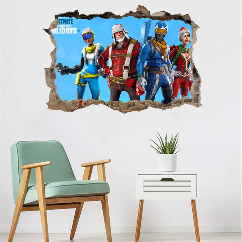 3D Fortnite PVC Wall Stickers for Home Decor