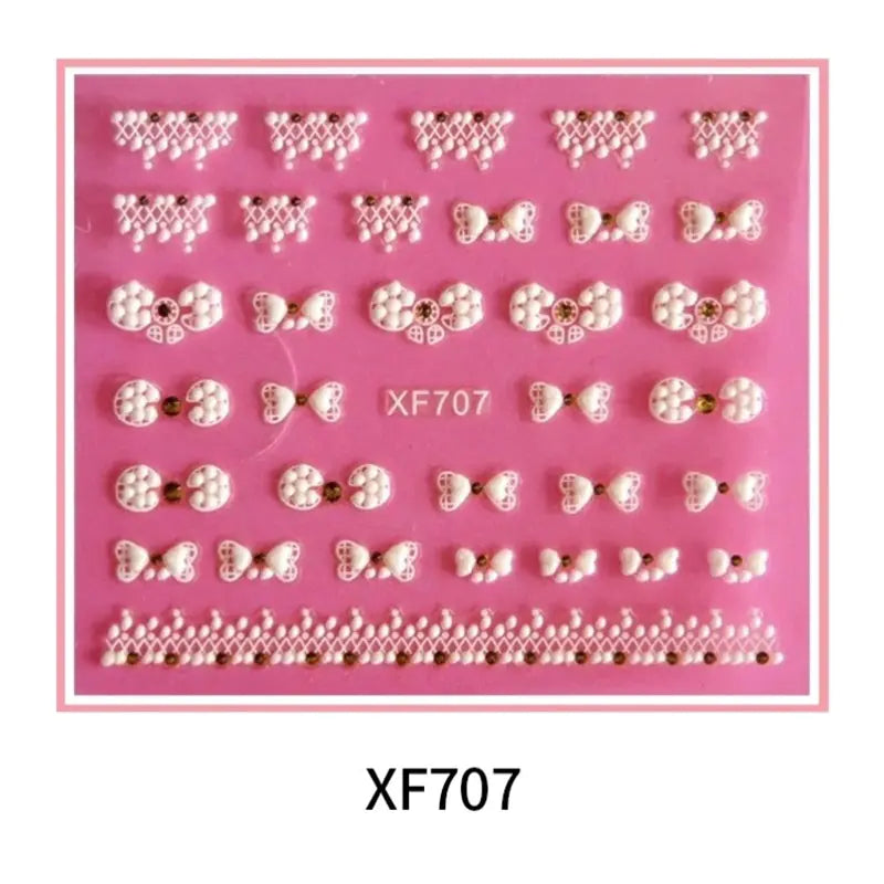 3D Nail Art Stickers - Cute Waterproof Decorations