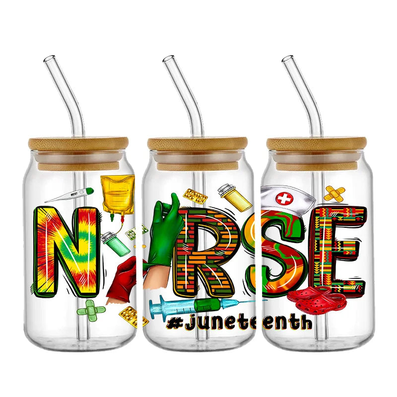 3D UV DTF Transfers Stickers 16oz Cup Wraps Doctor Nurse Day Printed For DIY Glass Ceramic Metal Leather Etc