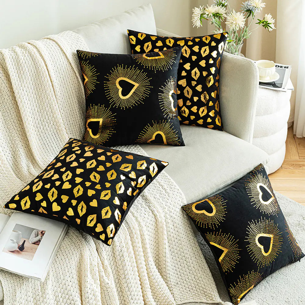 Black Velvet Printed Fashion Pillow