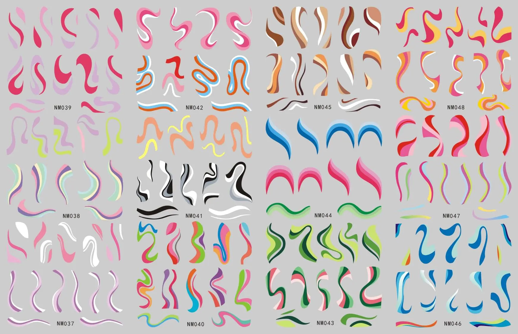 Abstract Ribbon Line Watermark Nail Sticker Decor