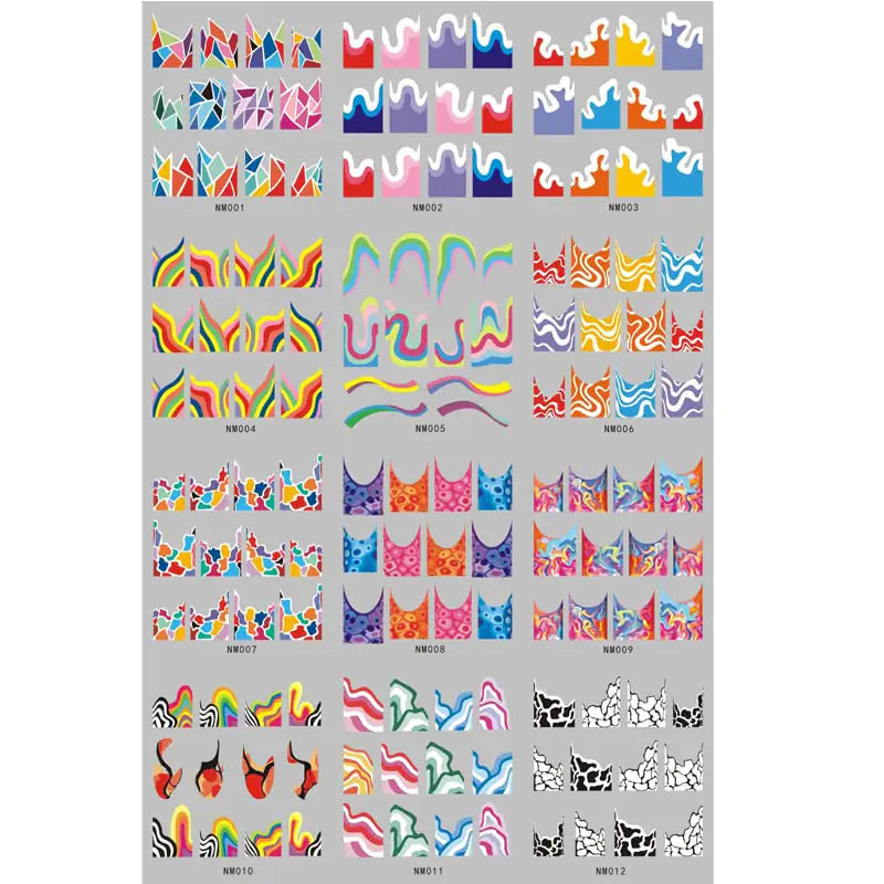 Abstract Ribbon Line Watermark Nail Sticker Decor