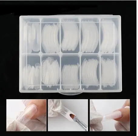 120-Piece Box of Crystal Nail Forms for Quick Gel