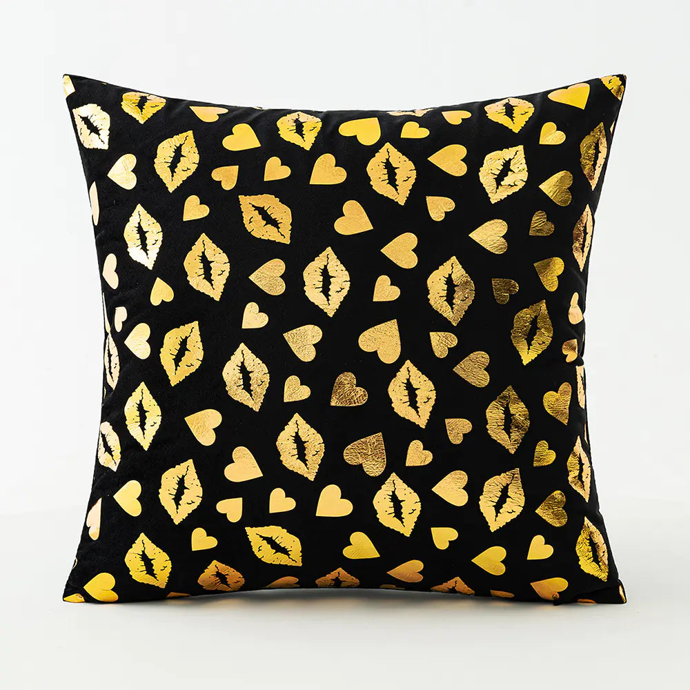 Black Velvet Printed Fashion Pillow